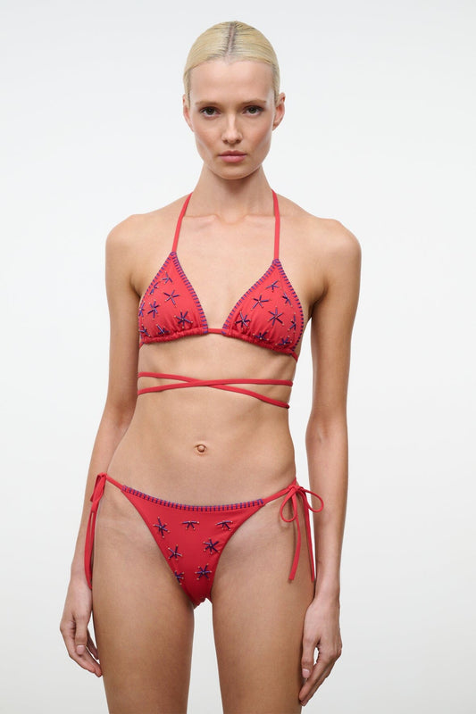 Sisley Side Tie Bikini Bottom Painted Foulard | STAUD New