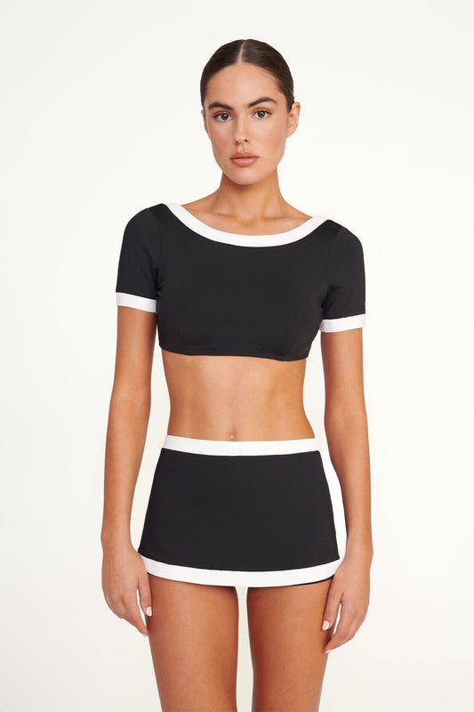 Nell Swim Skirt Black/White 1 | STAUD Classic