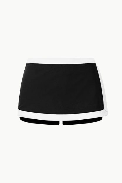 Nell Swim Skirt Black/White 1 | STAUD Classic