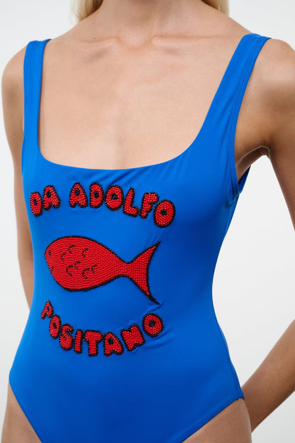 Lea One Piece Da Adolfo Blue | STAUD New