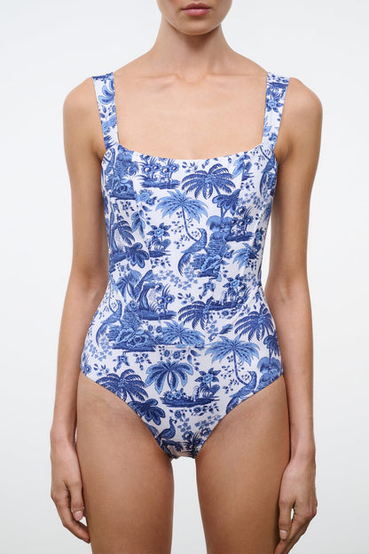 Adelaide One Piece Blue Toile | STAUD Quality