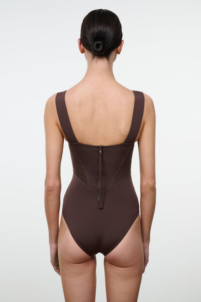 Adelaide One Piece Dark Chocolate | STAUD Top Pick