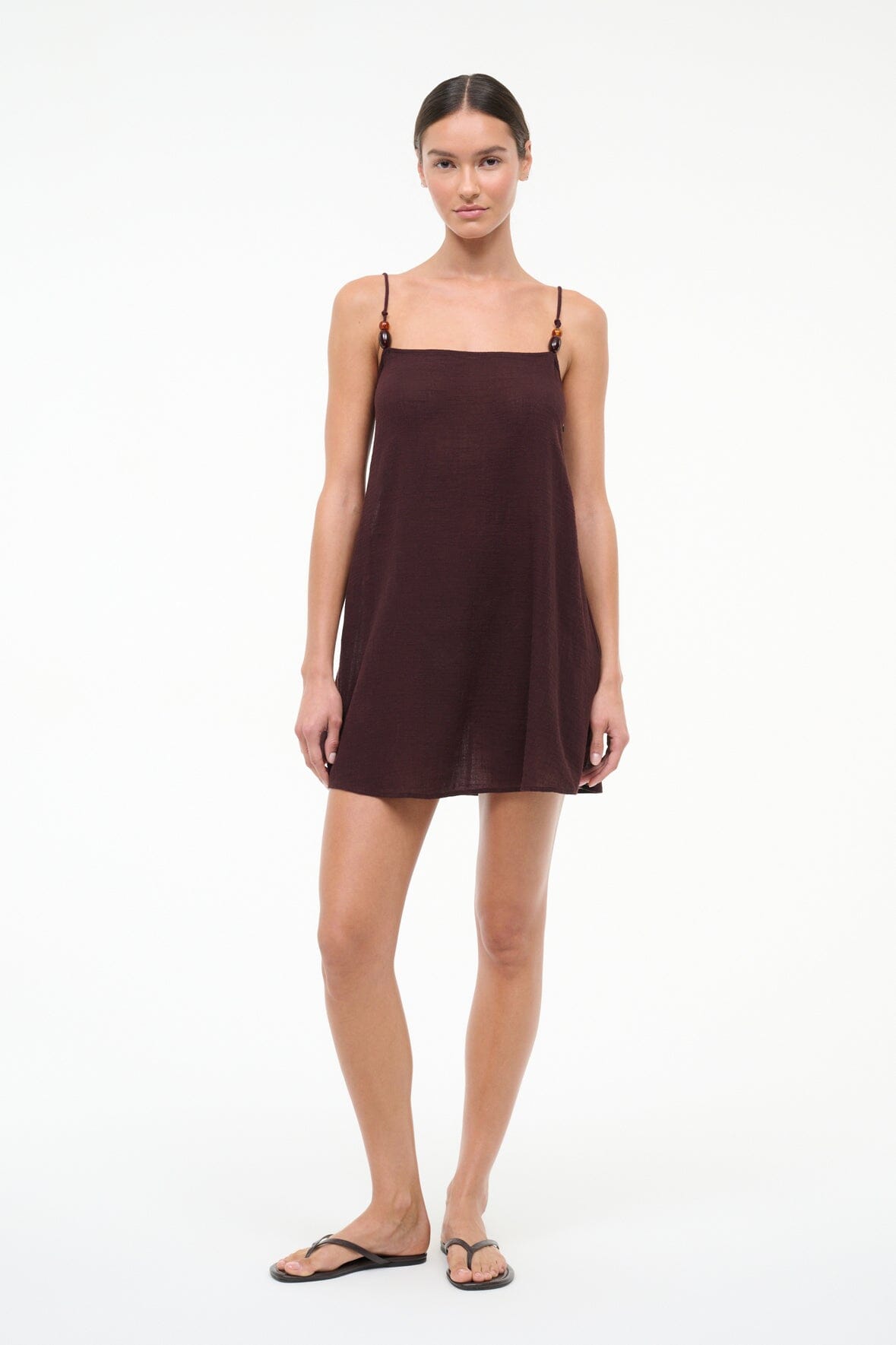 Laura Mini Dress Dark Chocolate | STAUD Essential
