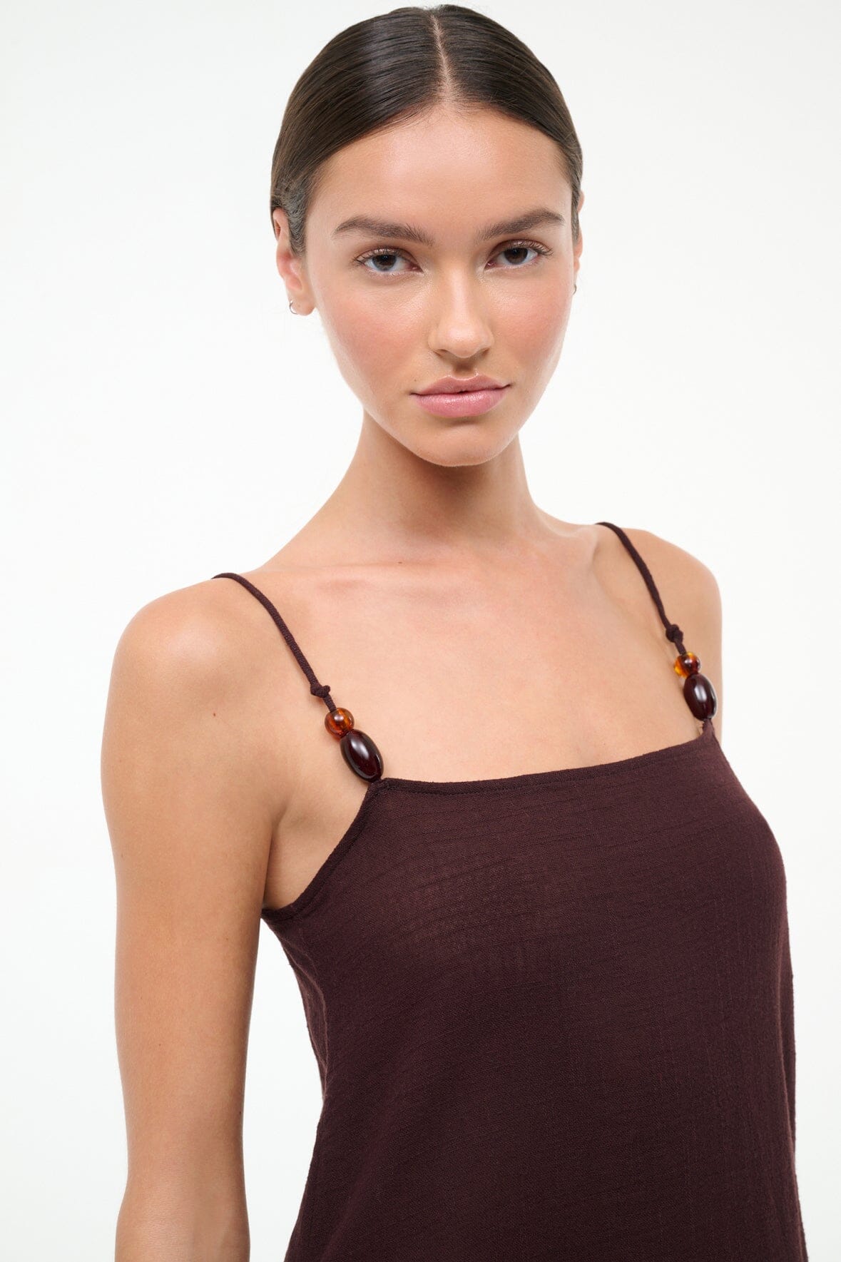 Laura Mini Dress Dark Chocolate | STAUD Essential
