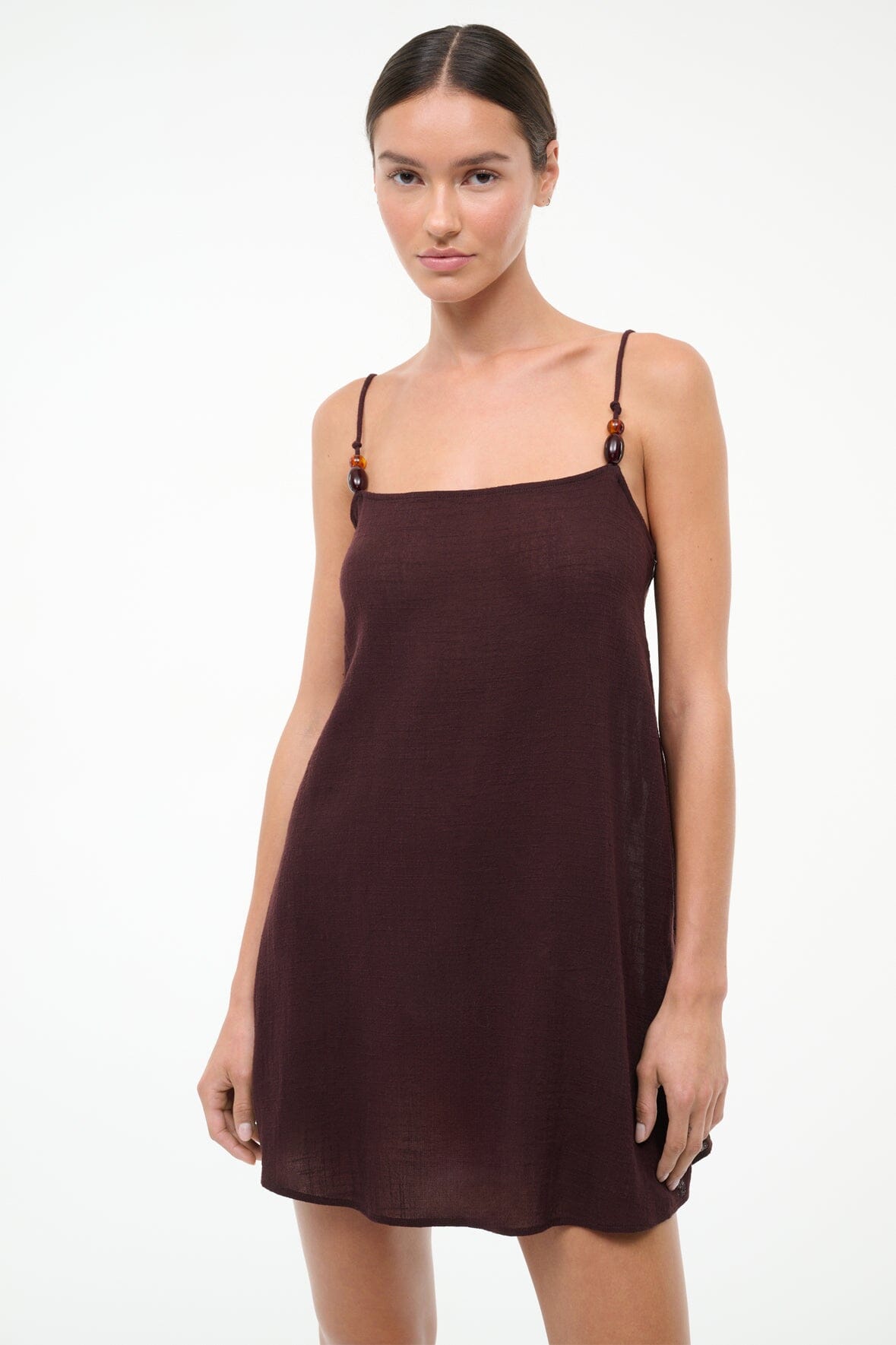Laura Mini Dress Dark Chocolate | STAUD Essential