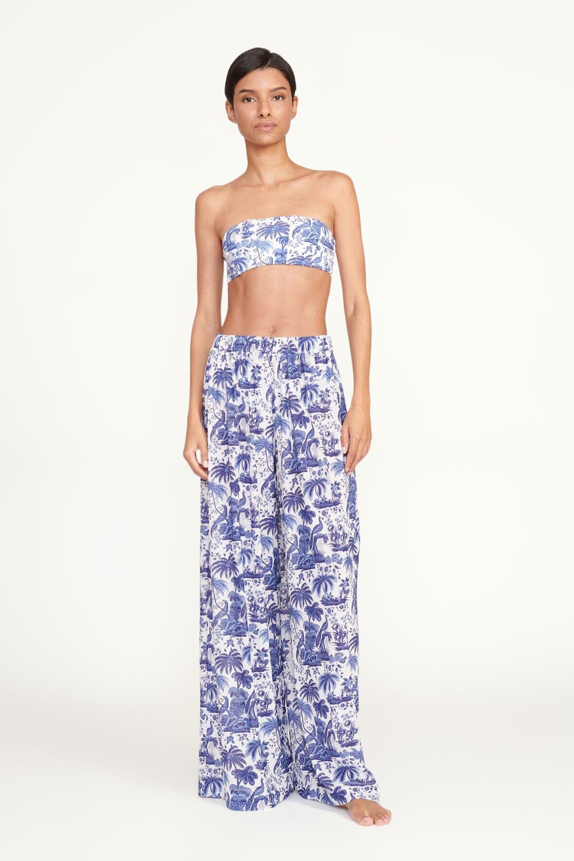 Marza Pant Blue Toile | STAUD Essential