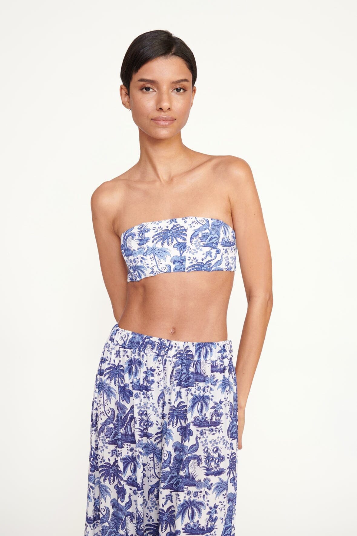 Marza Pant Blue Toile | STAUD Essential