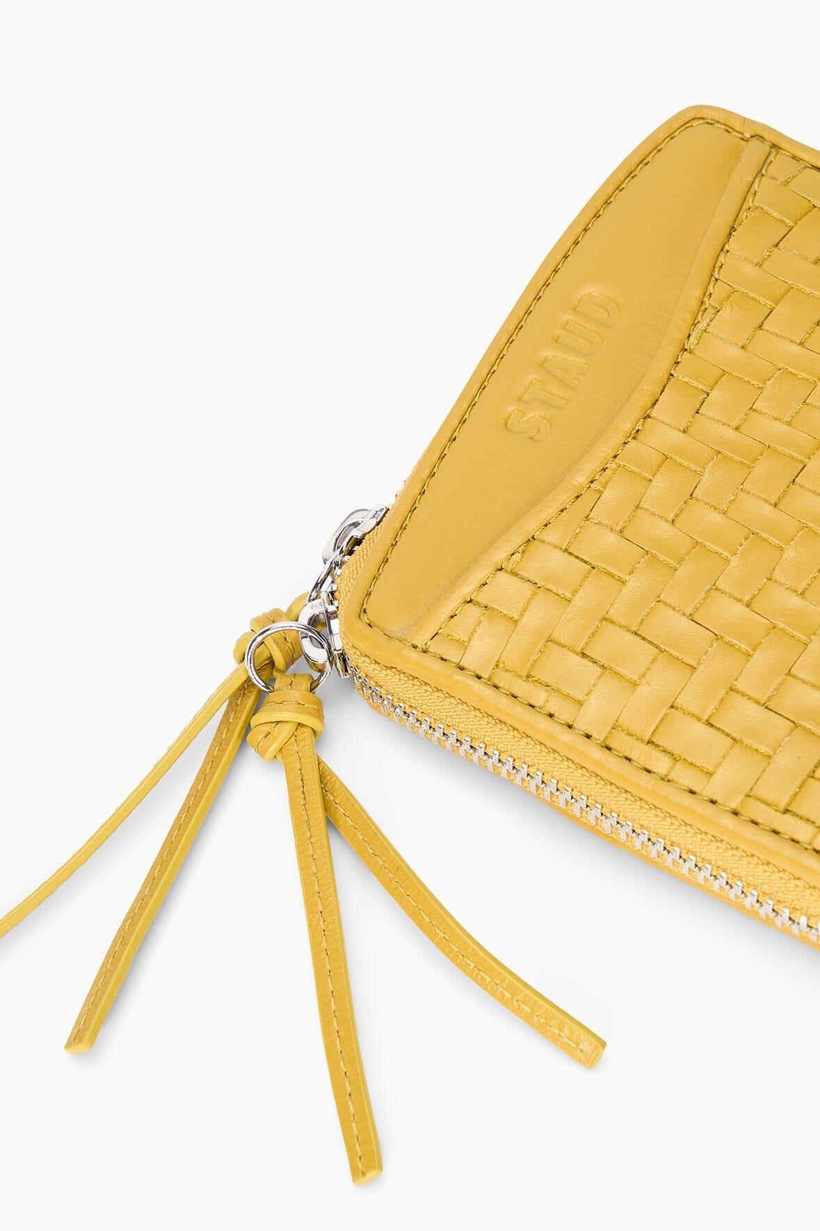 Mae Hand-Woven Wallet Goldenrod | STAUD Trending