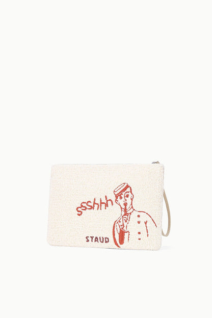 Tommy Beaded Large Pouch Do Not Disturb | STAUD Trending