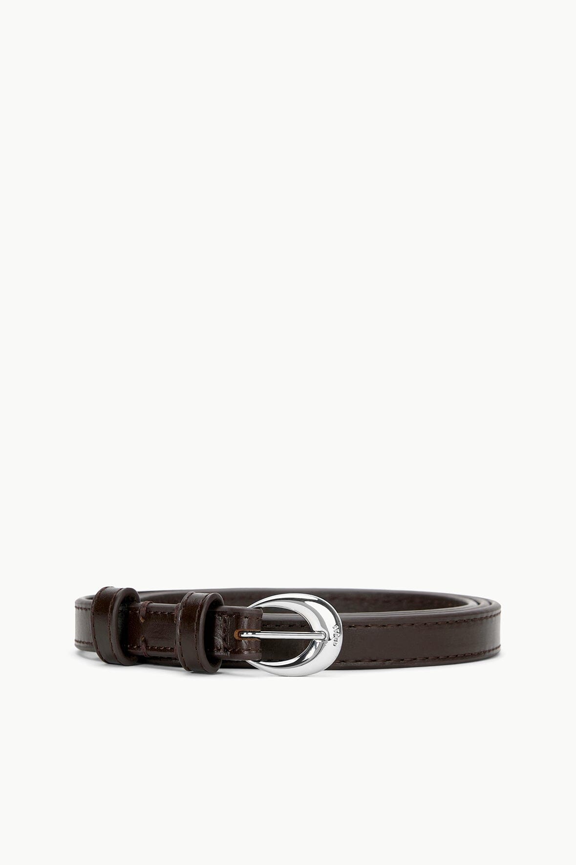 Slim Moon Buckle Belt - 13mm Mahogany Silver | STAUD Popular