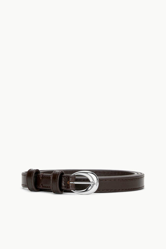 Slim Moon Buckle Belt - 13mm Mahogany Silver | STAUD Popular