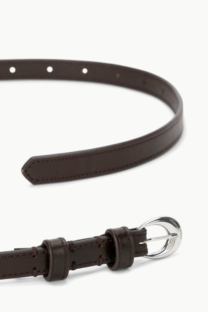 Slim Moon Buckle Belt - 13mm Mahogany Silver | STAUD Popular