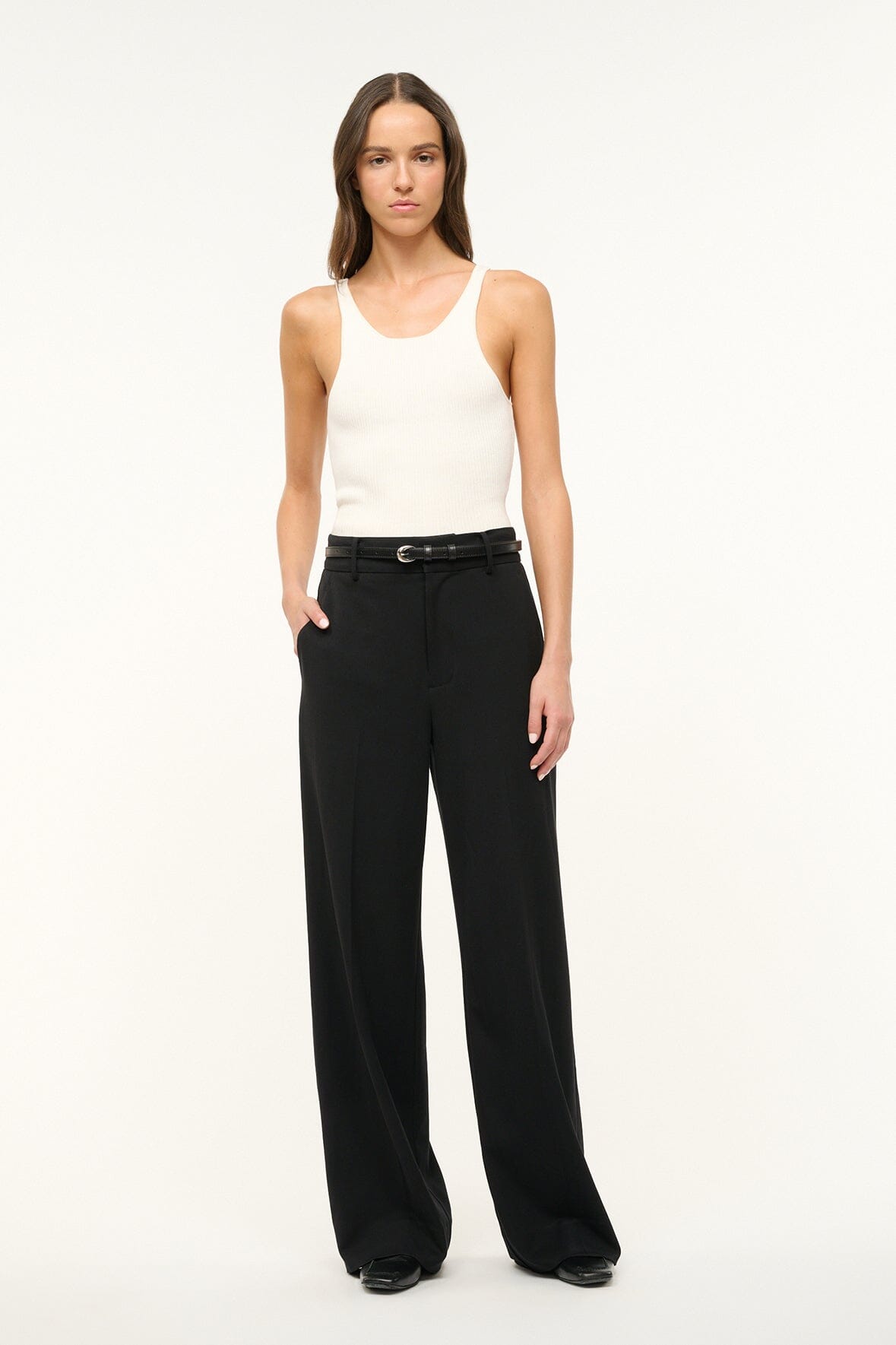 Slim Moon Buckle Belt - 13mm Black Silver | STAUD Customer Favorite