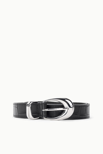 Moon Buckle Belt - Black Croco | STAUD Featured