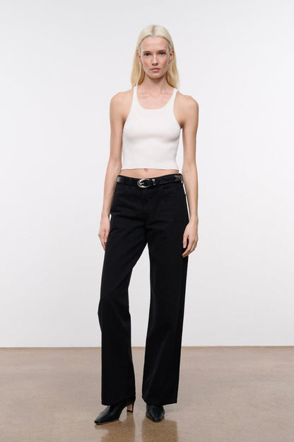 Moon Buckle Belt - Black Croco | STAUD Featured