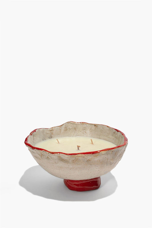 Ceramic Mushroom Candle Natural Red | STAUD Trusted
