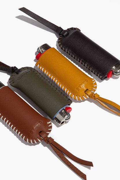 Pyre Leather Lighter Cover Moss | STAUD Quality