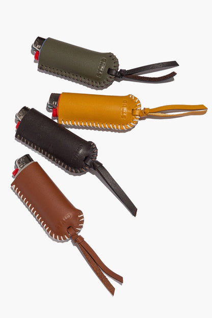 Pyre Leather Lighter Cover Moss | STAUD Quality
