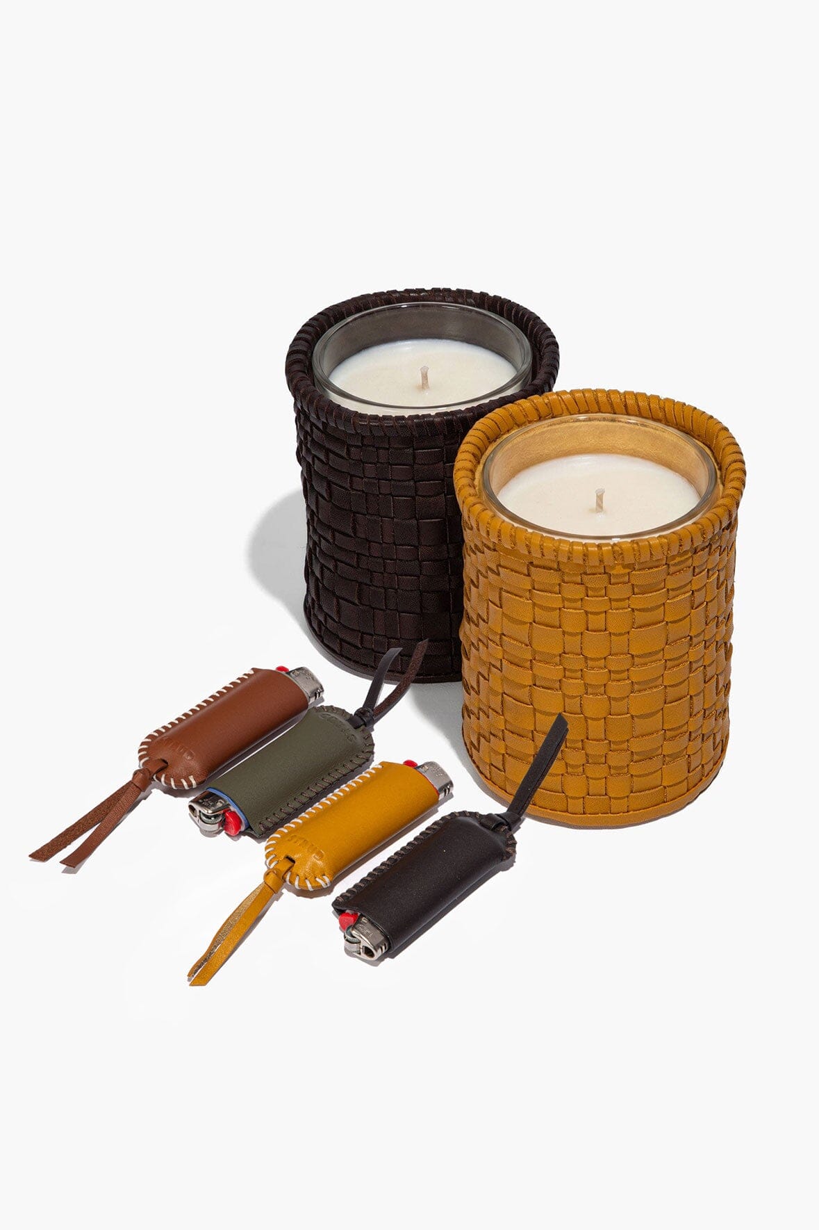 Pyre Leather Lighter Cover Goldenrod | STAUD Value