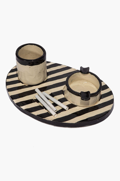Acl Tray Holder Striped Glaze | STAUD Best Seller