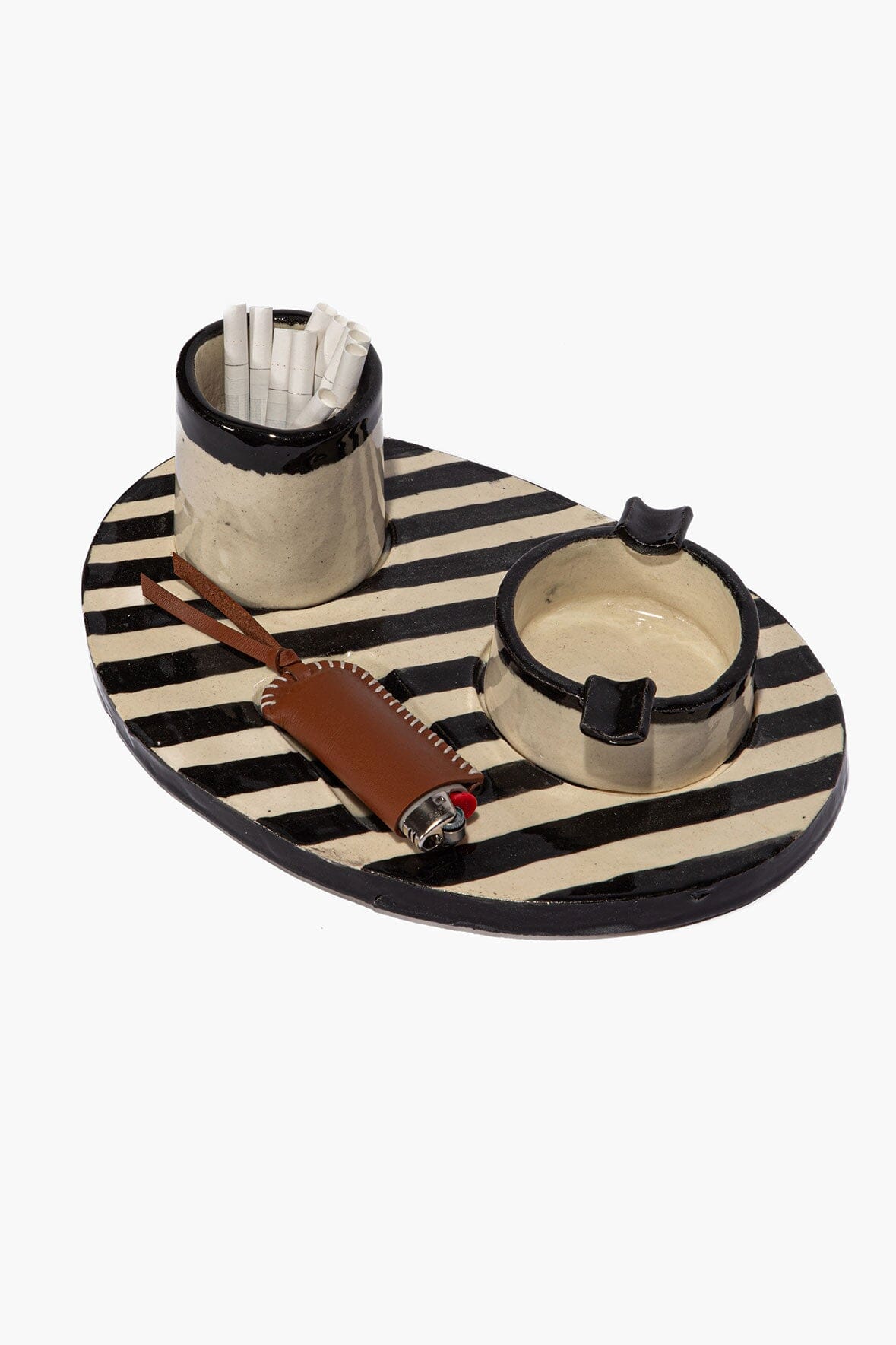 Acl Tray Holder Striped Glaze | STAUD Best Seller