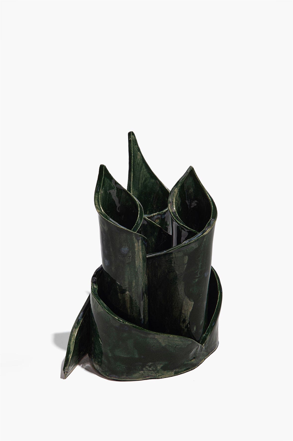 Ceramic Triple Candlestick Holder Forest Glaze | STAUD Signature