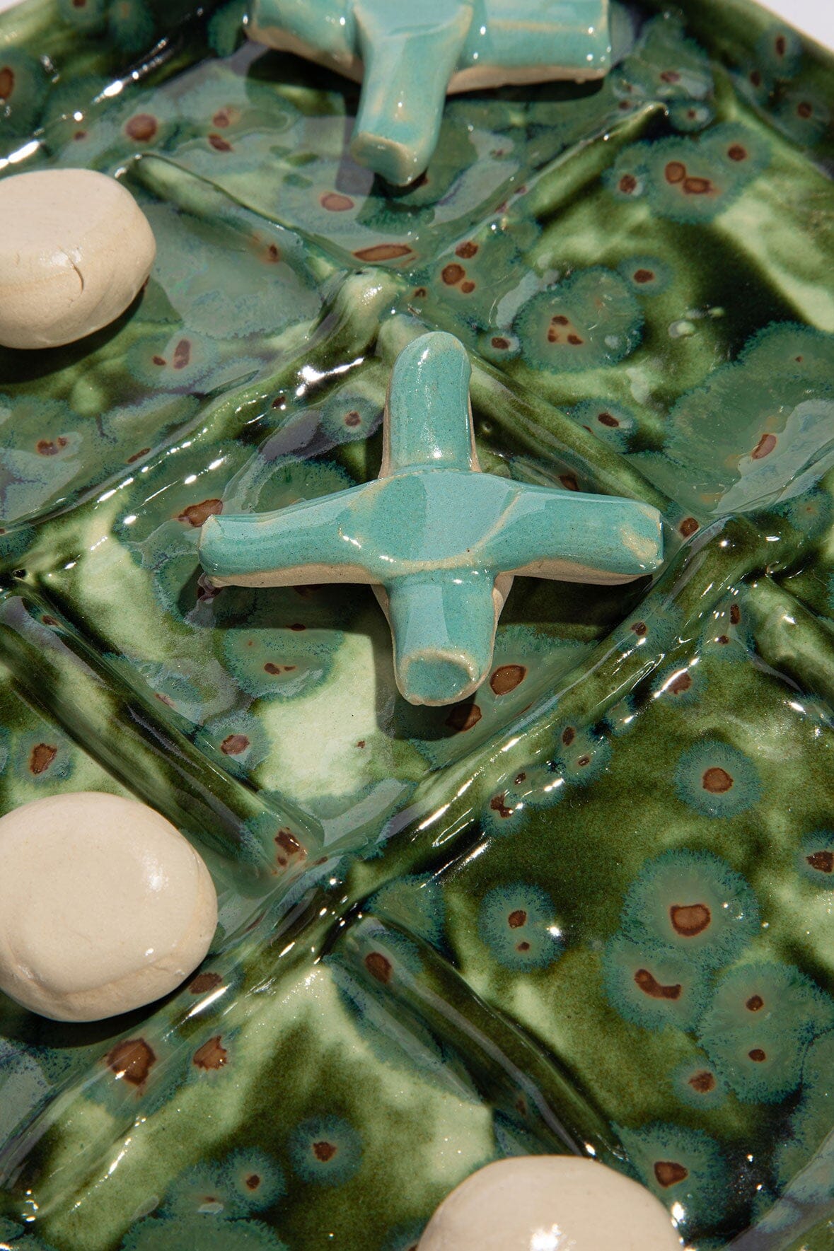 Ceramic Tic Tac Toe Earth Glaze | STAUD Exclusive