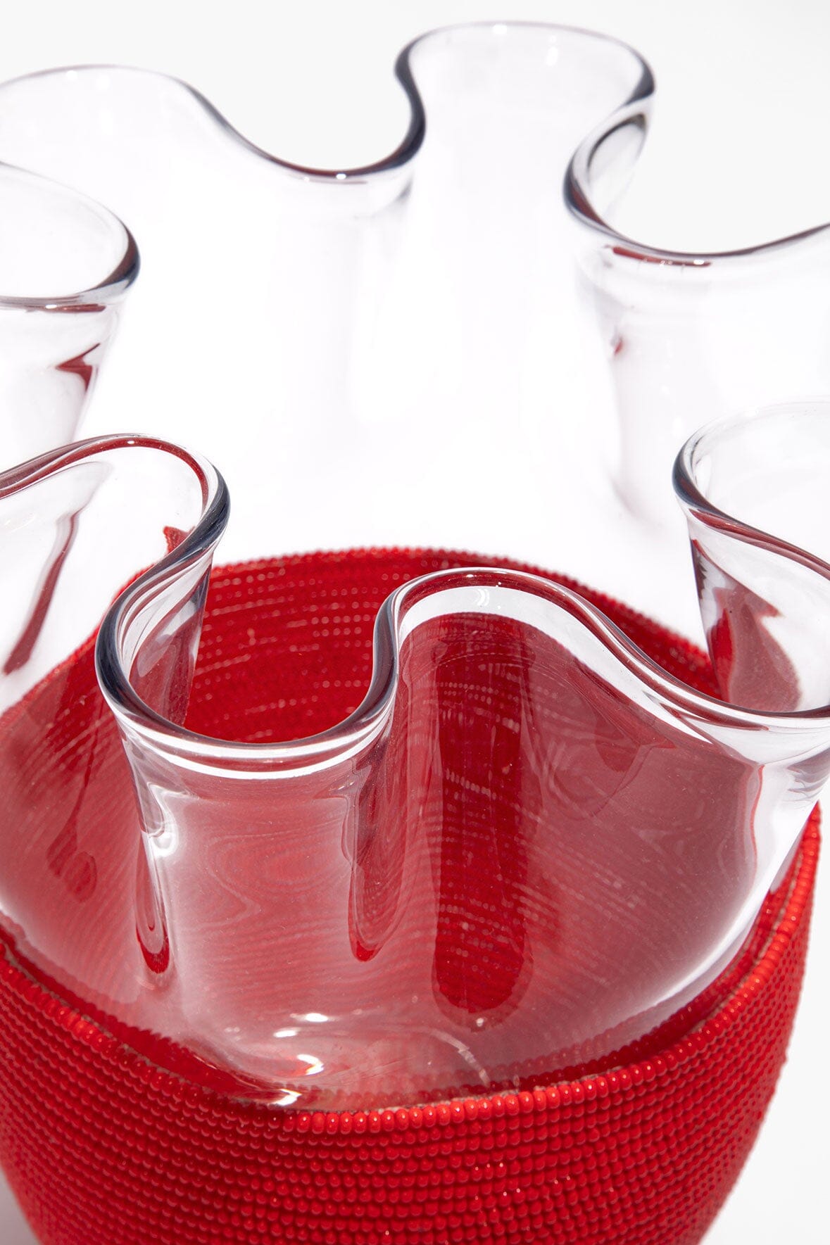 Wavy Beaded Vase Red | STAUD Best Seller