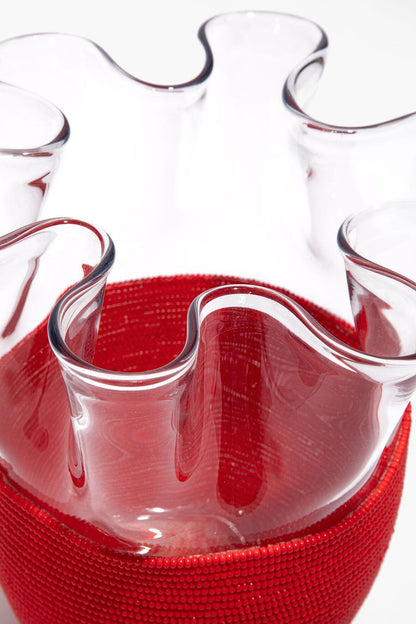 Wavy Beaded Vase Red | STAUD Best Seller