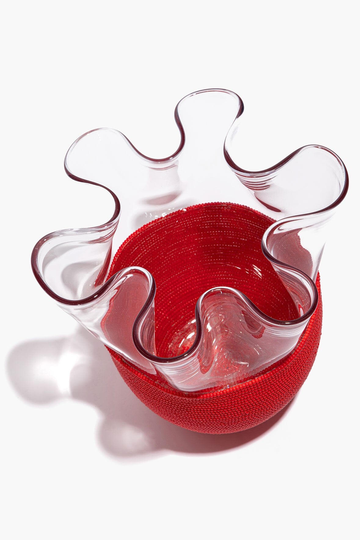 Wavy Beaded Vase Red | STAUD Best Seller