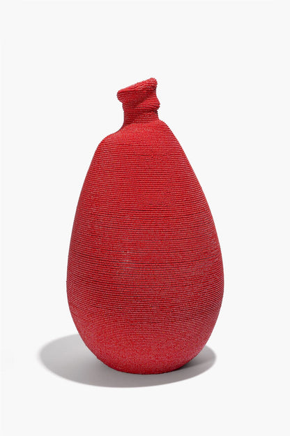Tall Beaded Vase Red | STAUD Premium
