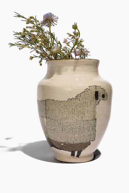 Ceramic Sheep Vase Round | STAUD Exclusive