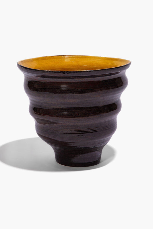 Stacked Cone Vase Burgundy Mustard Glaze | STAUD Great Value