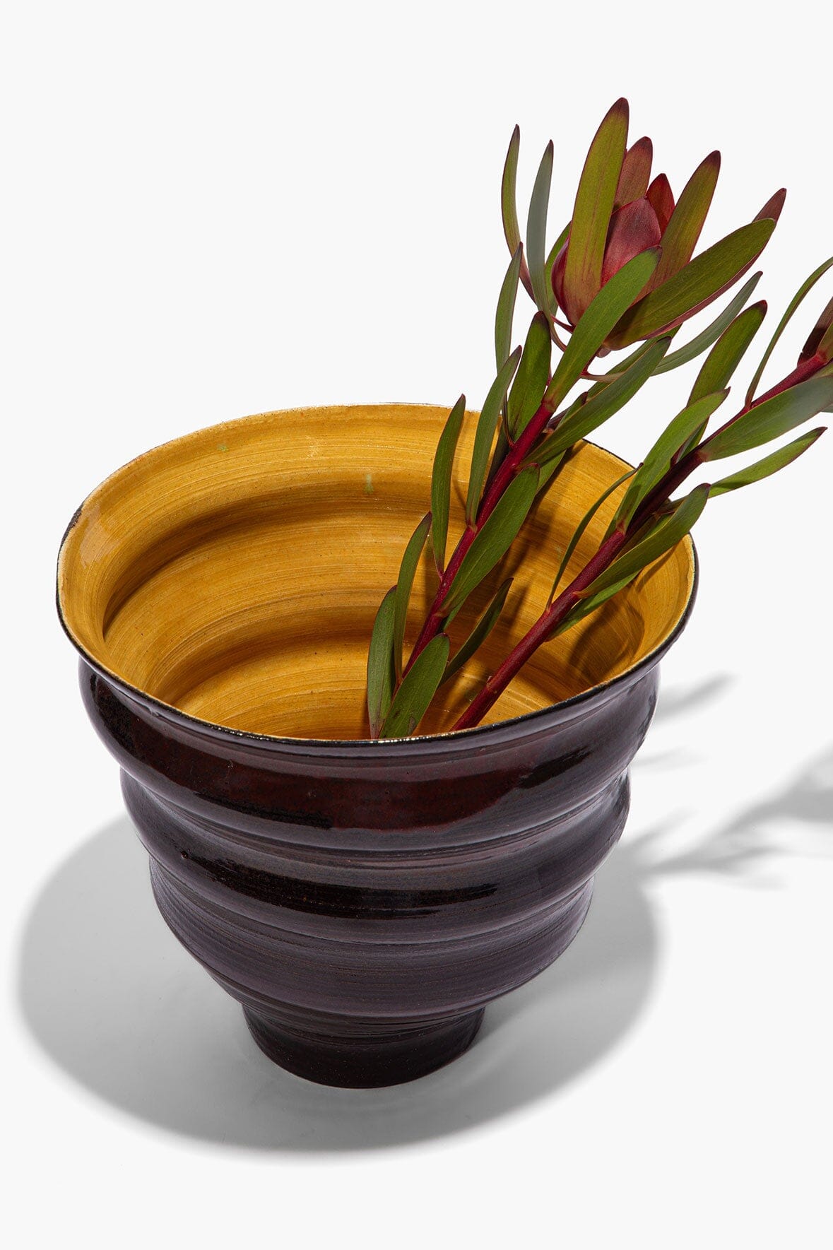 Stacked Cone Vase Burgundy Mustard Glaze | STAUD Great Value