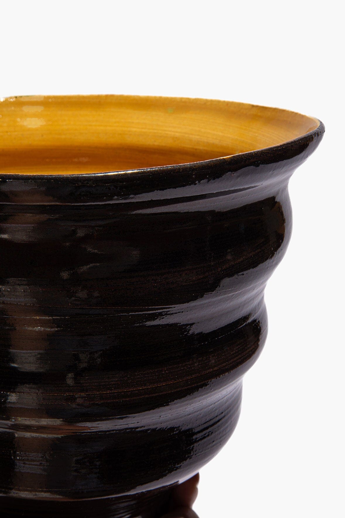 Stacked Cone Vase Burgundy Mustard Glaze | STAUD Great Value