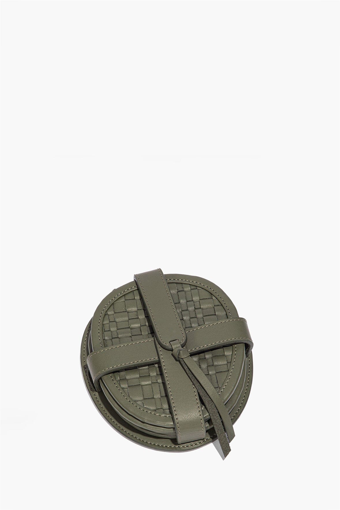 Grove Woven Leather Coasters Set Of 4 Moss | STAUD Hot Sale