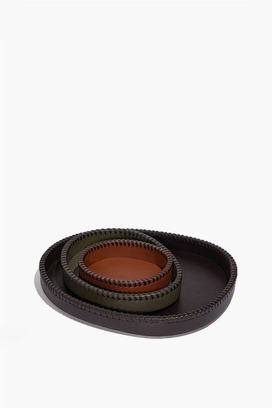 Foundry Leather Trays Espresso Moss Tan | STAUD Best Seller