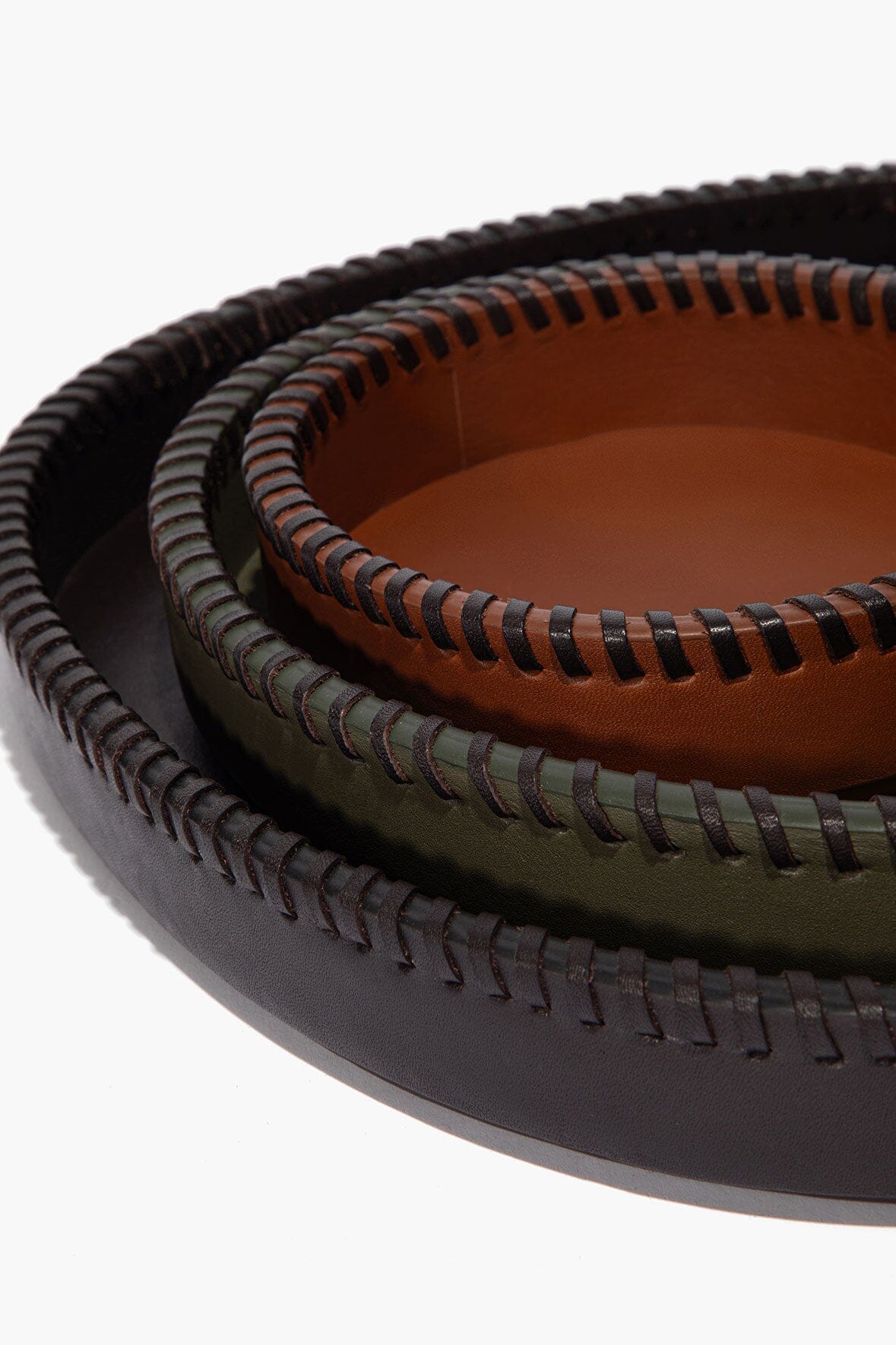 Foundry Leather Trays Espresso Moss Tan | STAUD Best Seller