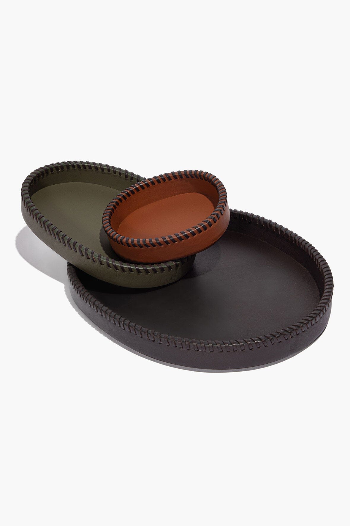 Foundry Leather Trays Espresso Moss Tan | STAUD Best Seller