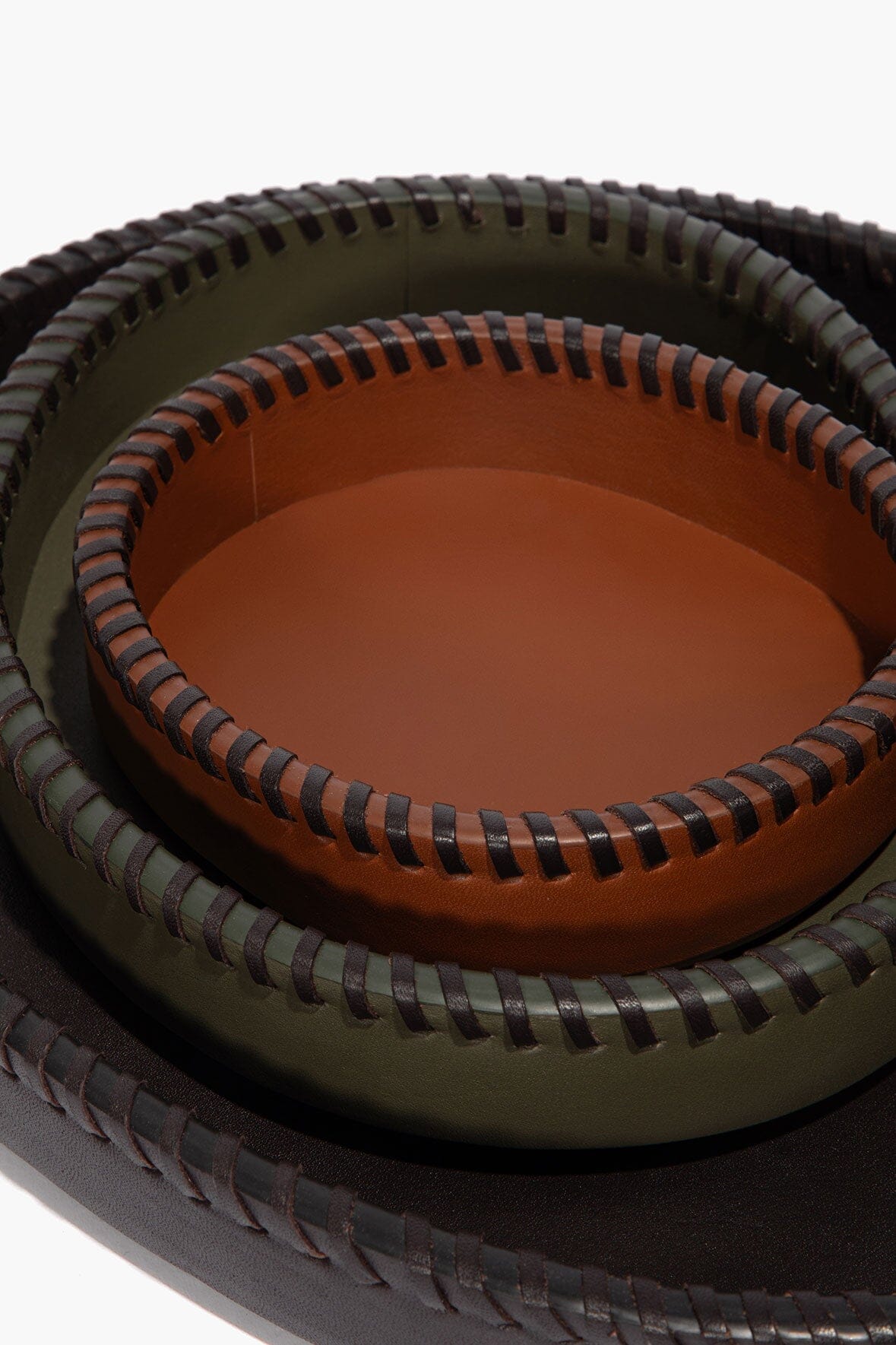Foundry Leather Trays Espresso Moss Tan | STAUD Best Seller