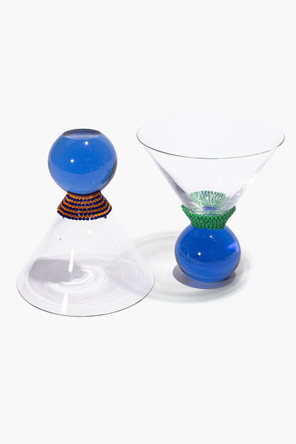 Beaded Barware Blue Stripe | STAUD Best Price