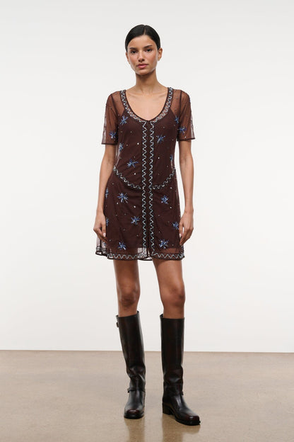 Cayla Dress Fireside | STAUD Trusted