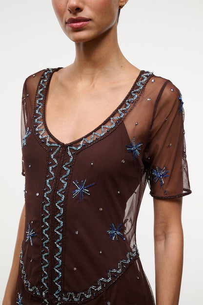 Cayla Dress Fireside | STAUD Trusted