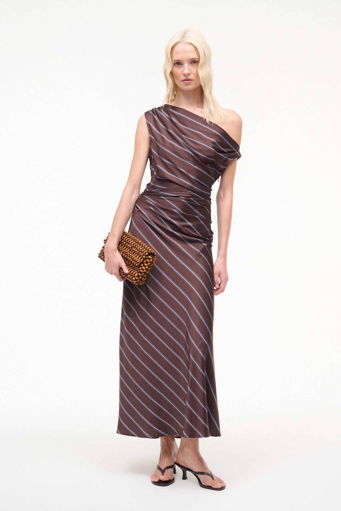 Phare Silk Dress Redondo Stripe | STAUD Quality