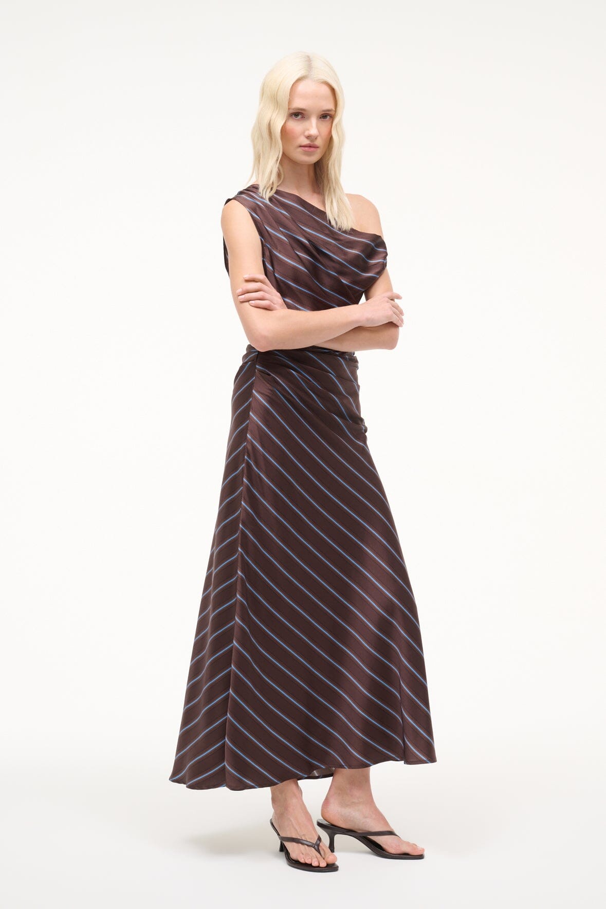 Phare Silk Dress Redondo Stripe | STAUD Quality