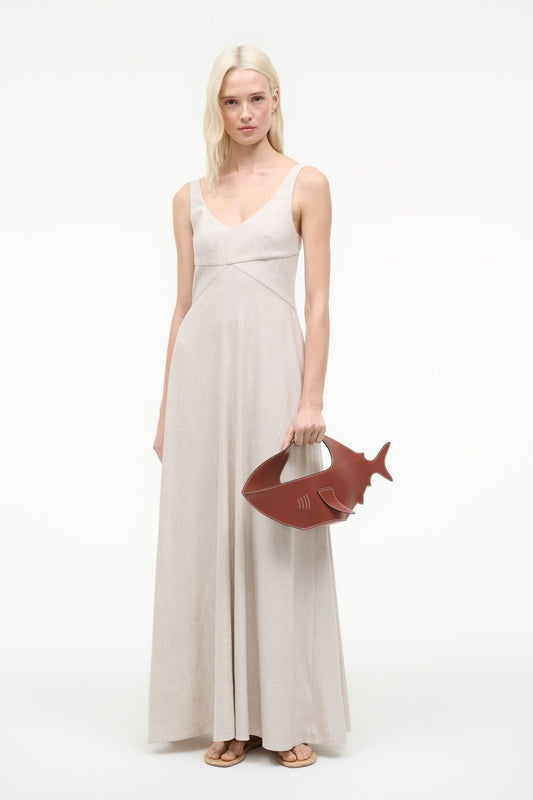 Madison Linen Dress Natural | STAUD Premium