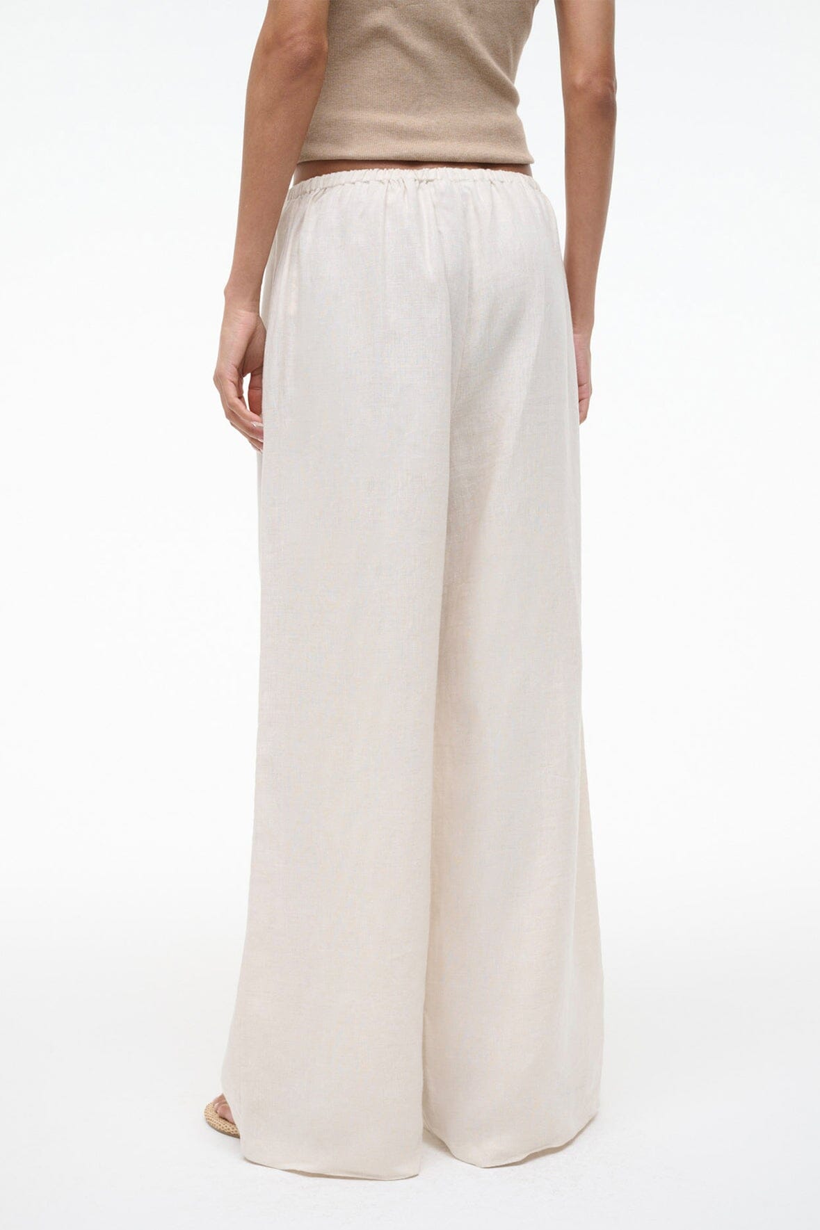 Mateo Linen Pant Natural | STAUD Deals
