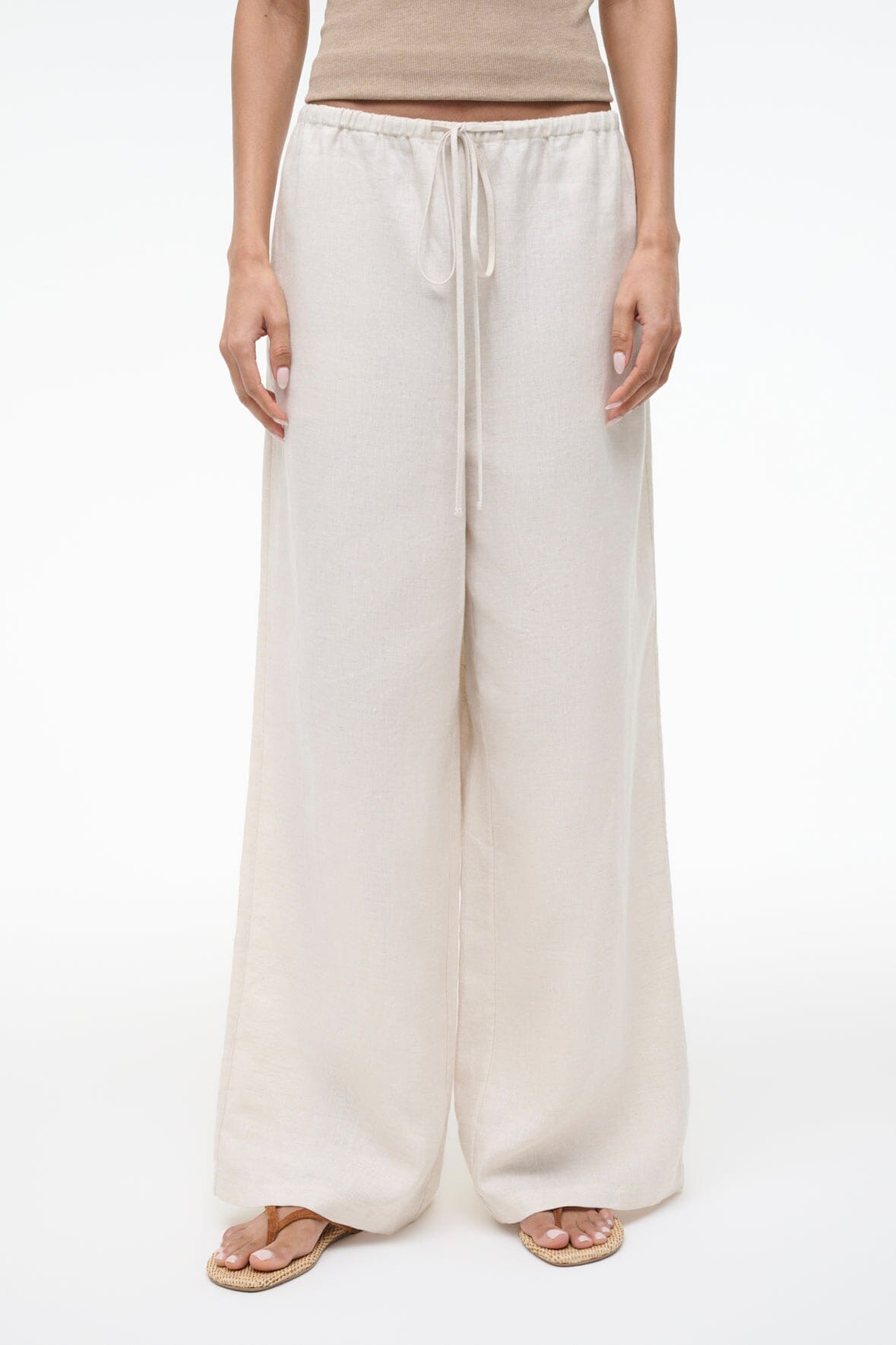 Mateo Linen Pant Natural | STAUD Deals