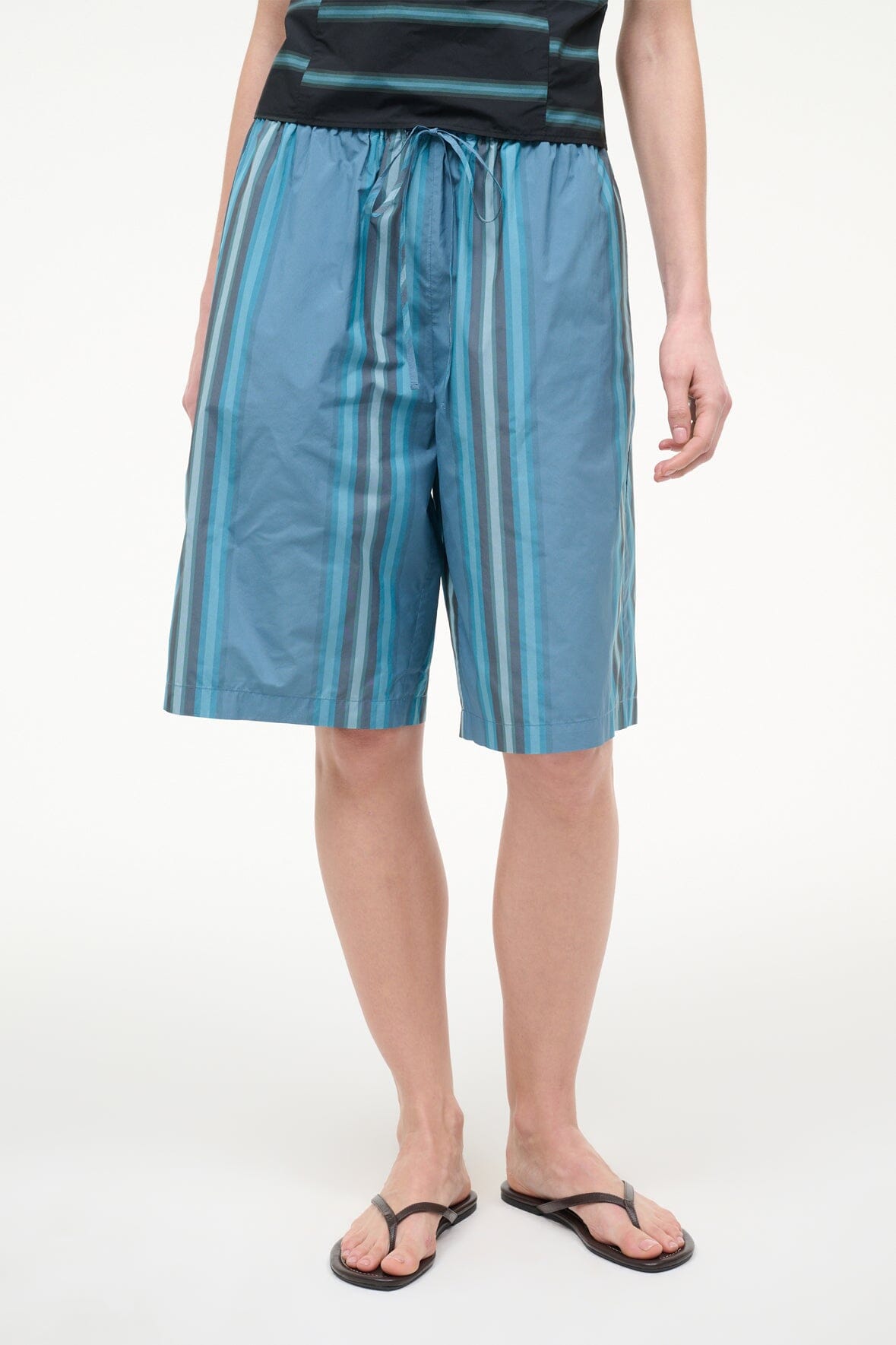 Mateo Bermuda Short Marina Stripe | STAUD Latest