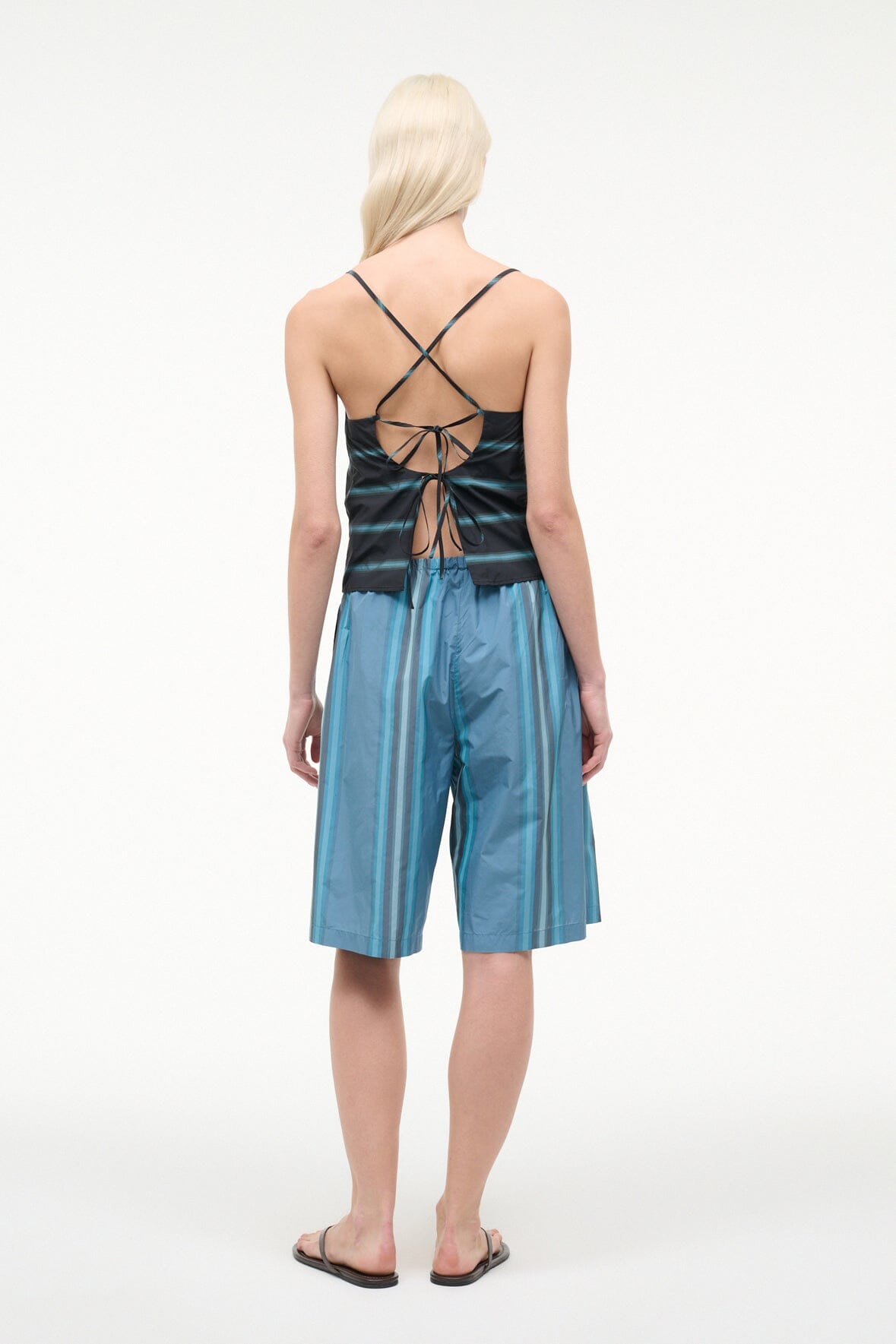 Mateo Bermuda Short Marina Stripe | STAUD Latest